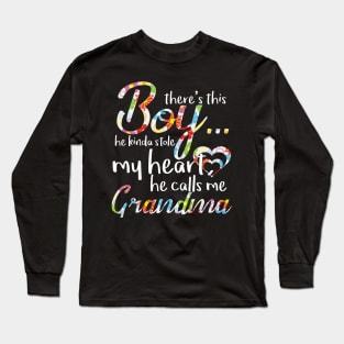 There's This Boy He Kinda Stole My Heart He Calls Me Grandma Long Sleeve T-Shirt